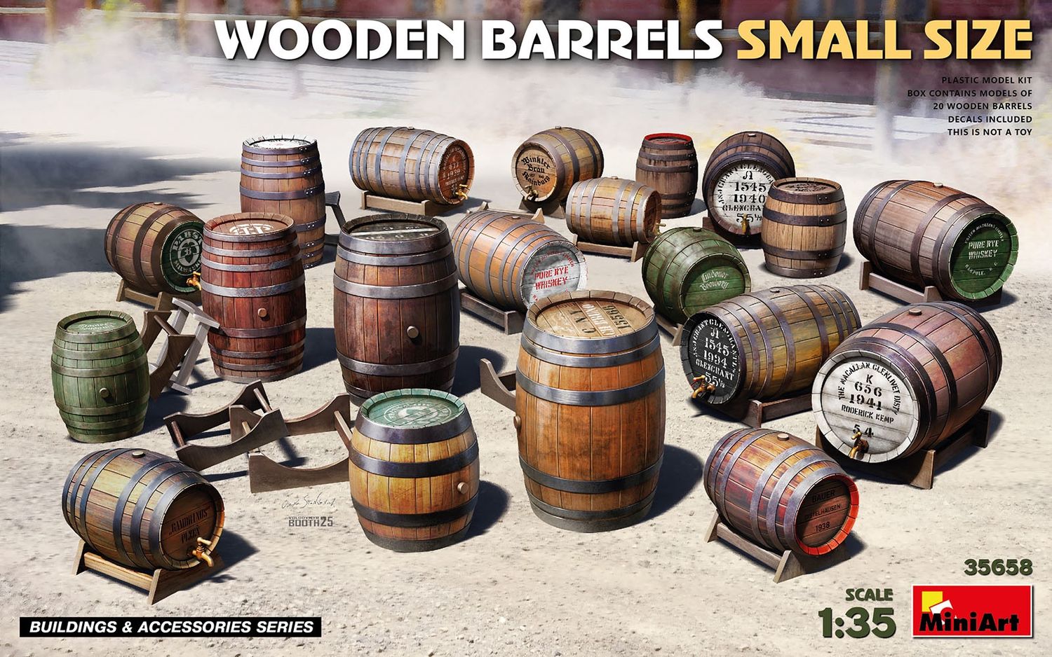 35658 - Wooden Barrels Small Size - 1:35