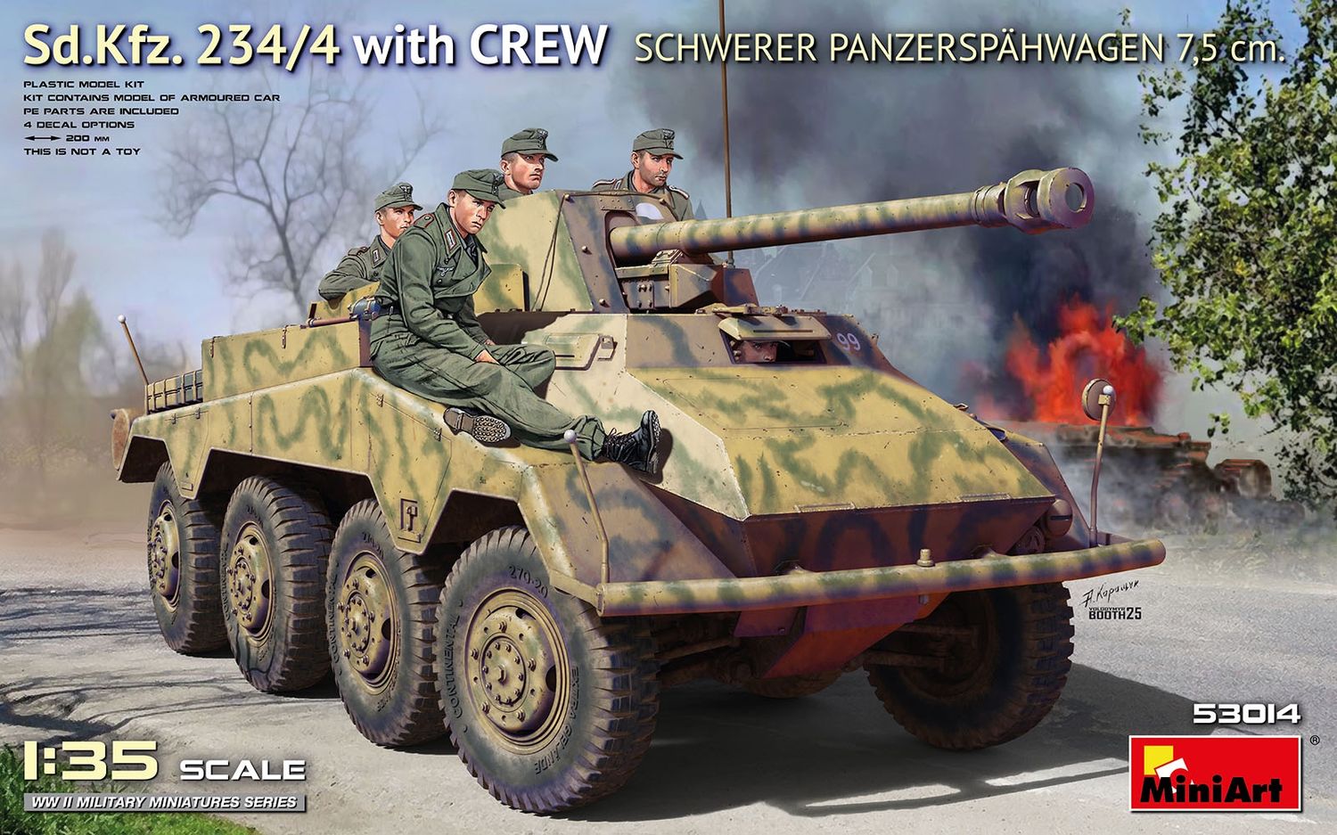 53014 - Sd.Kfz. 234/4 w/CREW Schwerer Panzerspähwagen 7,5 cm. - 1:35