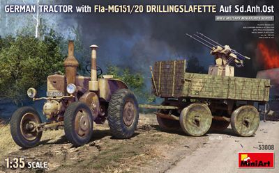53008 - German Tractor with Fla-MG151/20 Drillingslafette auf Sd.Anh.Ost - 1:35