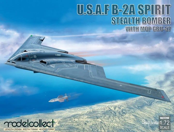 UA72206 - U.S.A.F. B-2A Spirit Stealth Bomber with MOP GBU-57 - 1:72