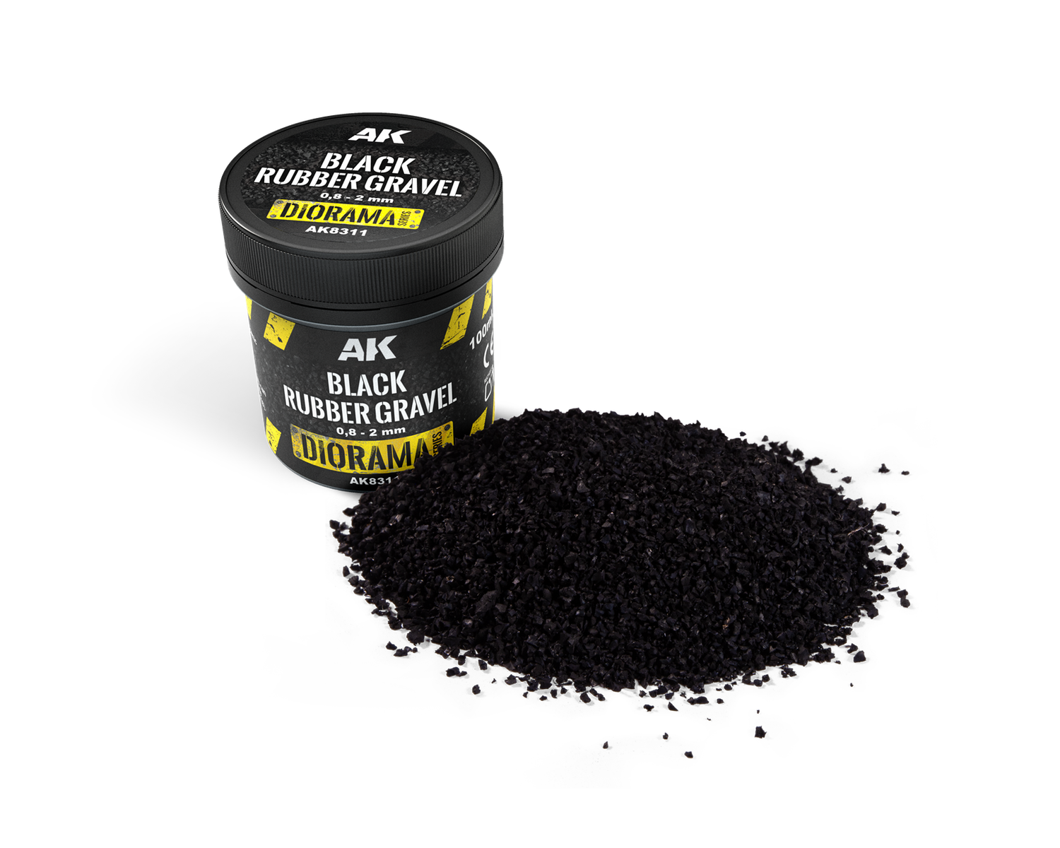 AK8311 - Black Rubber Gravel 0,8-2mm - 100ml