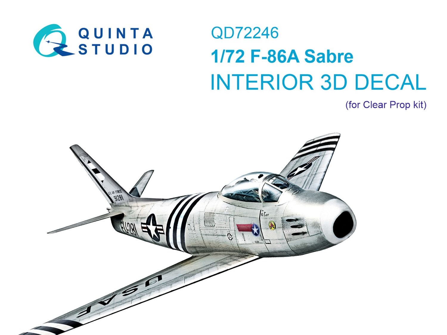 QD72246 - F-86A Sabre 3D-Printed &amp; coloured Interior on decal paper (ClearProp) - 1:72