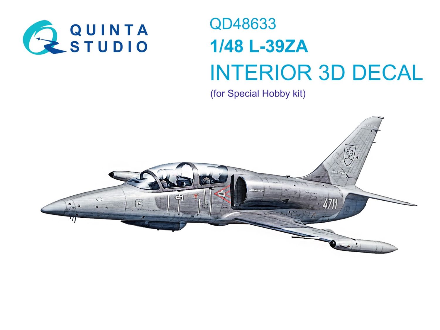 QD48633 - L-39ZA 3D-Printed &amp; coloured Interior on decal paper (Special Hobby) - 1:48