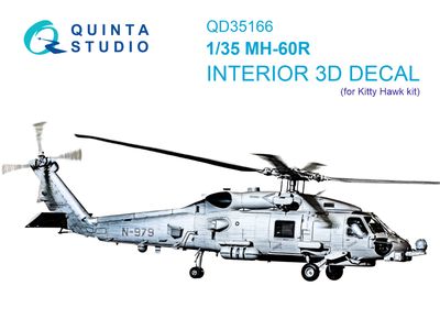 QD35166 - МН-60R Seahawk 3D-Printed &amp; coloured Interior on decal paper (Kitty Hawk) - 1:35