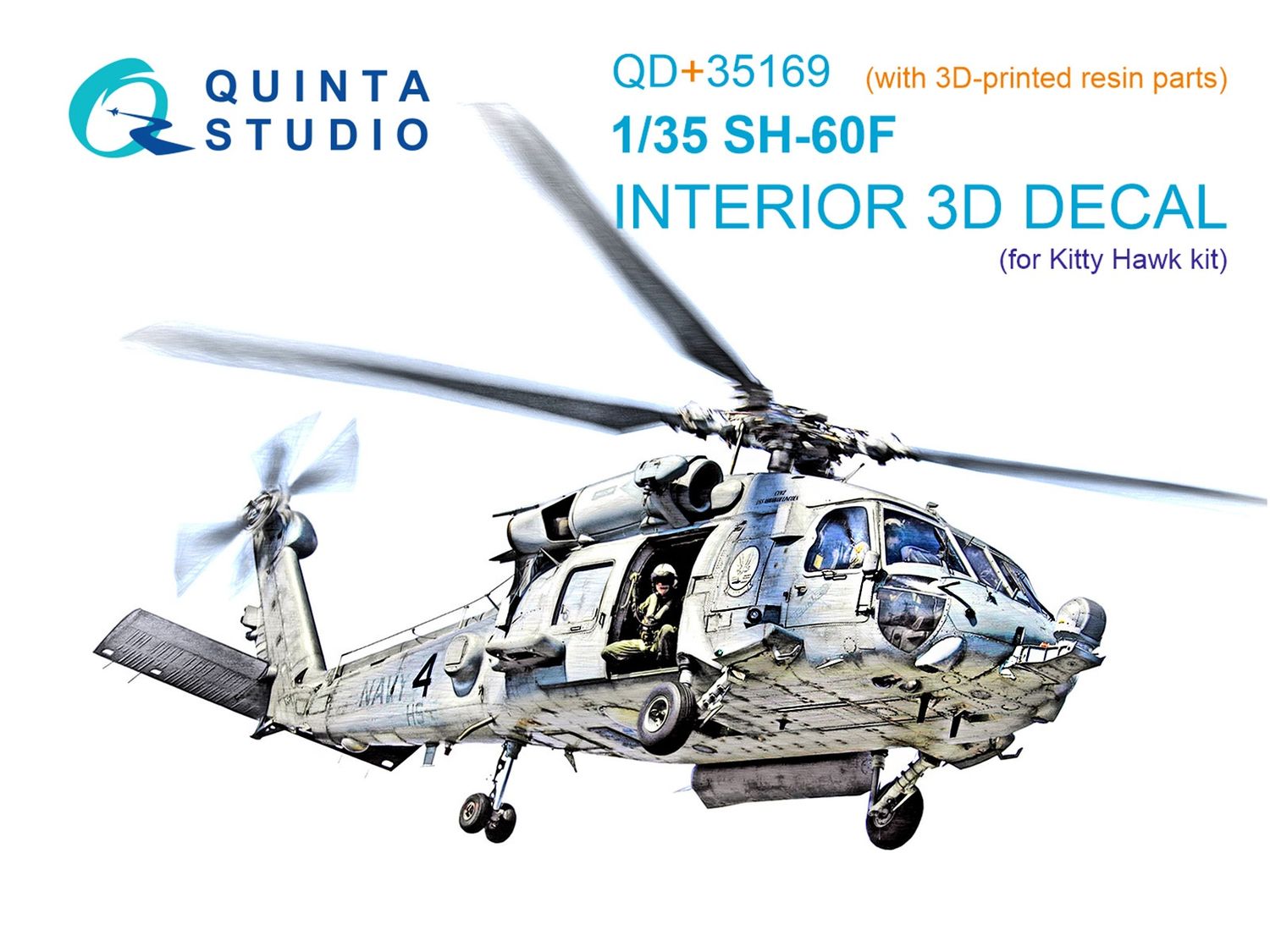 QD+35169 - SH-60F Seahawk 3D-Printed &amp; coloured Interior on decal paper (Kitty Hawk) (with 3D-printed resin parts)  - 1:35