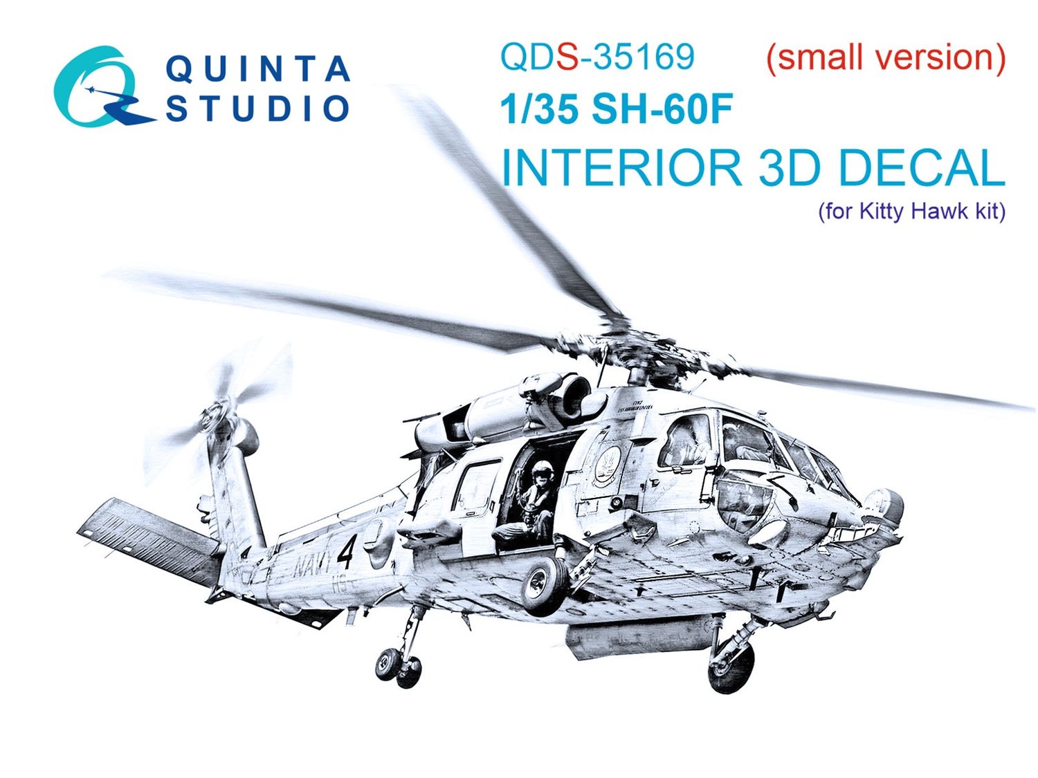 QDS-35169 - SH-60F Seahawk 3D-Printed &amp; coloured Interior on decal paper (Kitty Hawk) - Small Version - 1:35