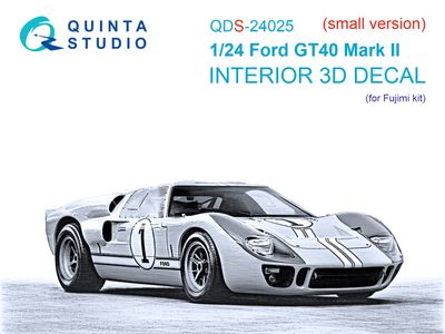 QDS-24025 - Ford GT40 Mark II 3D-Printed &amp; coloured Interior on decal paper (Fujimi) - Small Version - 1:24