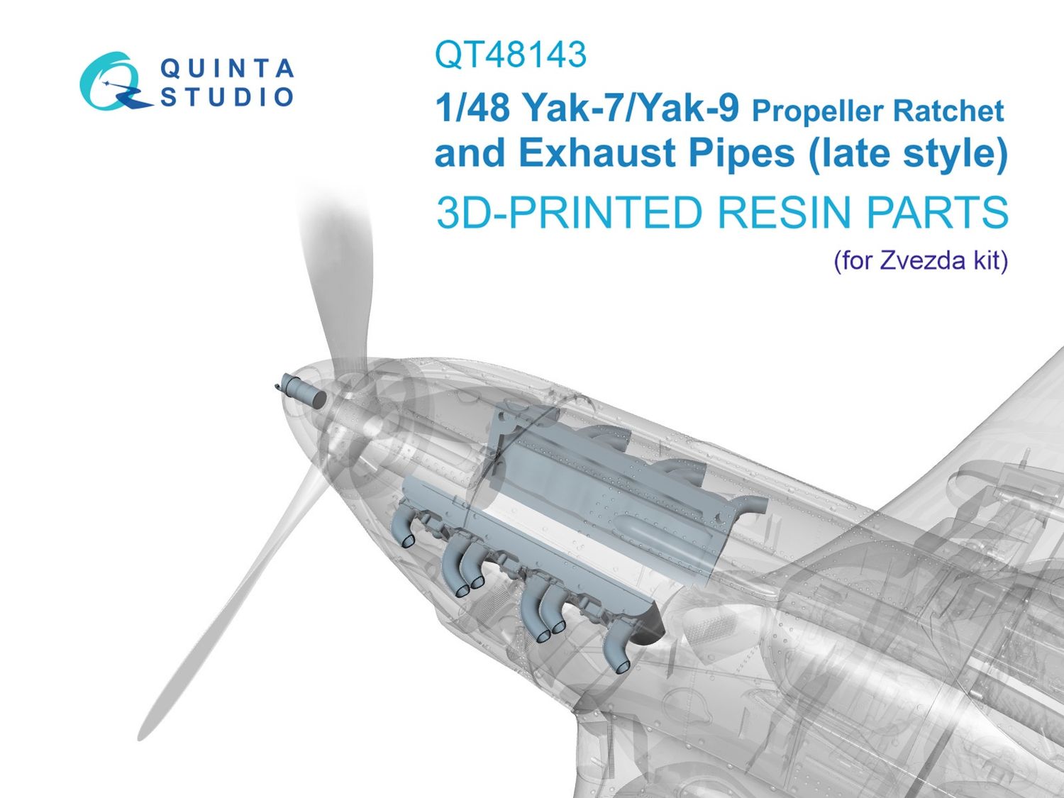 QT48143 - Yak-7B/Yak-9D Ratchet and late Exhaust (Zvezda) - 1:48