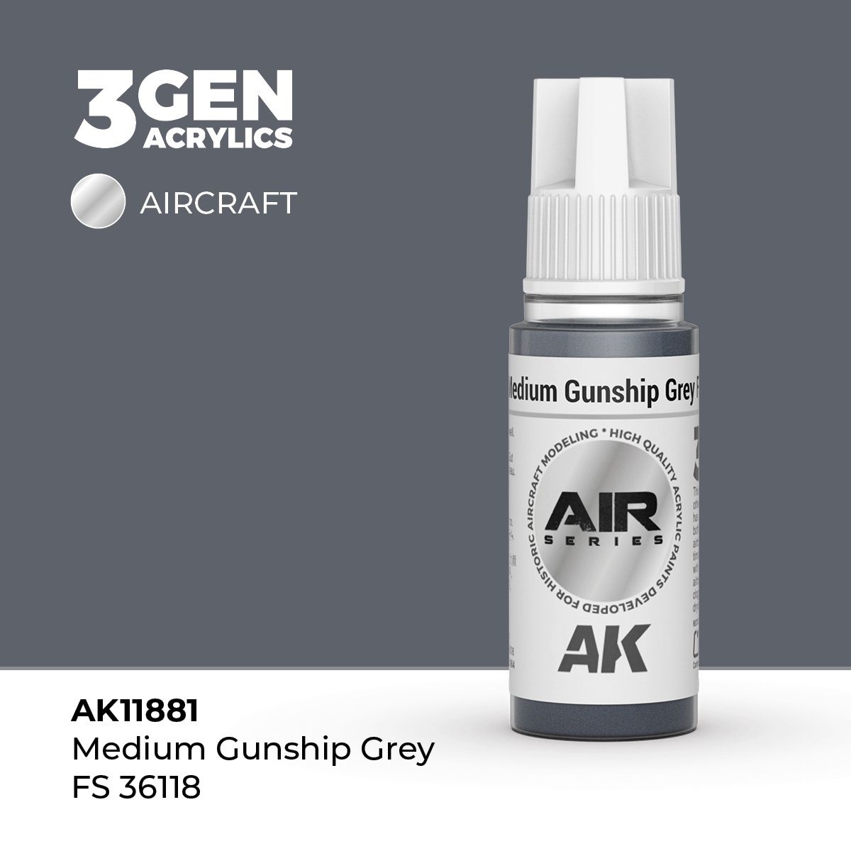 AK11881 - Medium Gunship Grey FS 36118 - Acrylic - 17 ml