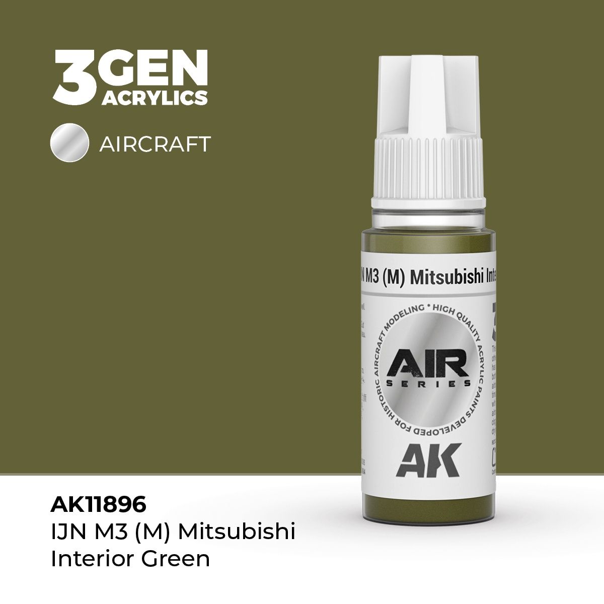 AK11896 - IJN M3 (M) Mitsubishi Interior Green - Acrylic - 17 ml