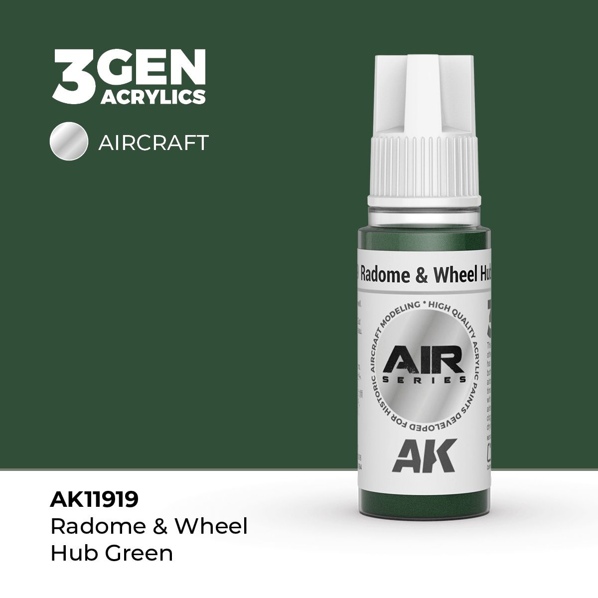 AK11919 - Radome &amp; Wheel Hub Green - Acrylic - 17 ml
