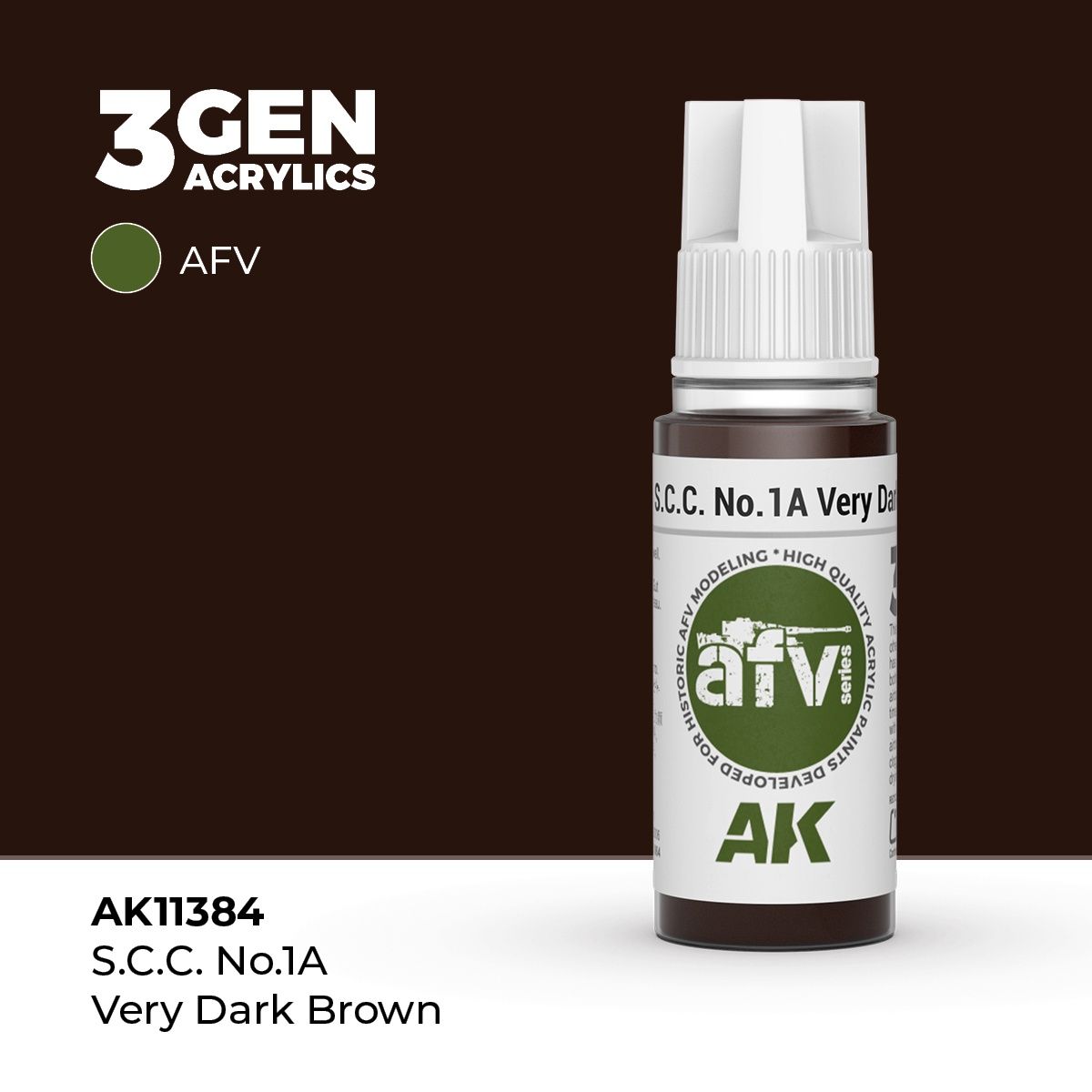 AK11384 - S.C.C. No.1A Very Dark Brown - Acrylic - 17 ml