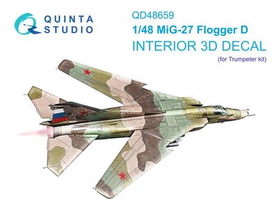 QD48659 - MiG-27 Flogger-D 3D-Printed &amp; coloured Interior on decal paper (Trumpeter) - 1:48
