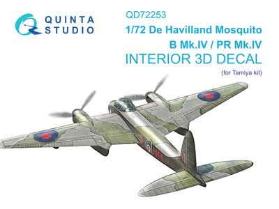 QD72253 - DH Mosquito B Mk.IV/PR Mk.IV 3D-Printed &amp; coloured Interior on decal paper (Tamiya) - 1:72