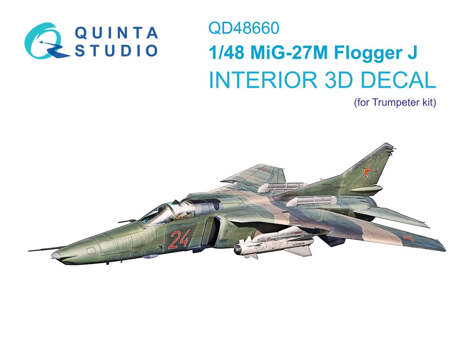 QD48660 - MiG-27M Flogger-J 3D-Printed &amp; coloured Interior on decal paper (Trumpeter) - 1:48