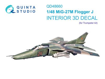 QD48660 - MiG-27M Flogger-J 3D-Printed &amp; coloured Interior on decal paper (Trumpeter) - 1:48
