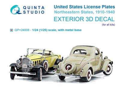 QP+24008 - Northeastern U.S. License Plates 1910-1940 (All kits) (with metal base) - 1:24