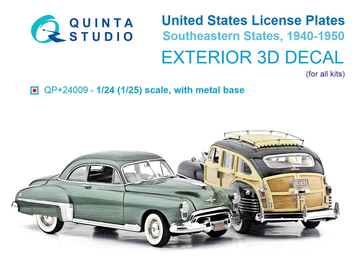 QP+24009 - Southeastern U.S. License Plates 1940-1950 (All kits) (with metal base) - 1:24