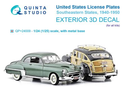 QP+24009 - Southeastern U.S. License Plates 1940-1950 (All kits) (with metal base) - 1:24
