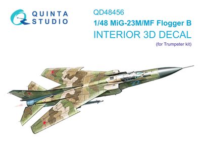 QD48456 - MiG-23M/MiG-23MF 3D-Printed &amp; coloured Interior on decal paper (Trumpeter) - 1:48