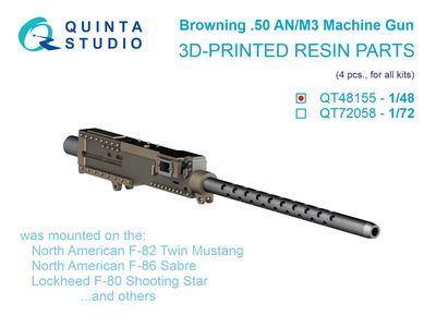 QT48155 - Browning .50 ANM3 Machine Gun, 4 pcs (for all kits) - 1:48