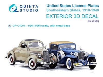 QP+24004 - Southeastern U.S. License Plates 1910-1940 (All kits) (with metal base) - 1:24