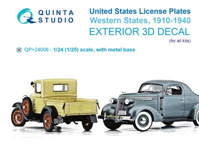 QP+24006 - Western U.S. License Plates 1910-1940 (All kits) (with metal base) - 1:24
