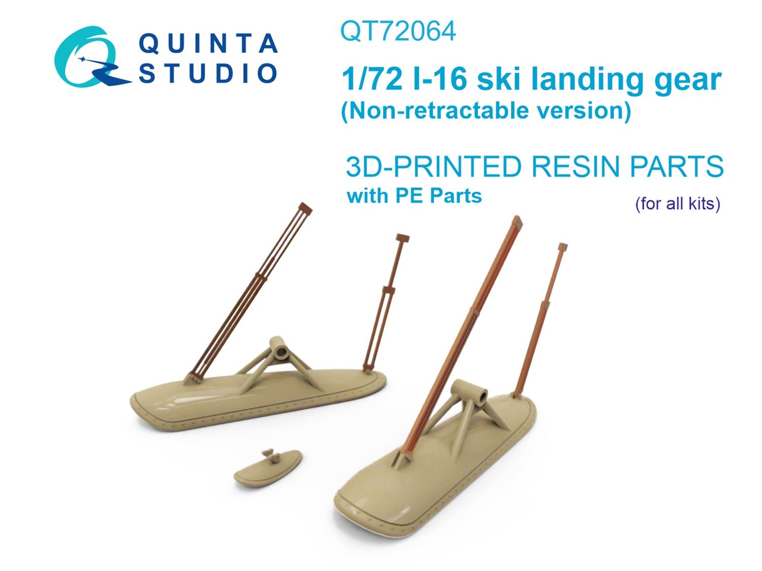 QT72064 - I-16 Ski landing gear (Non-retractable version) (all kits) - 1:72