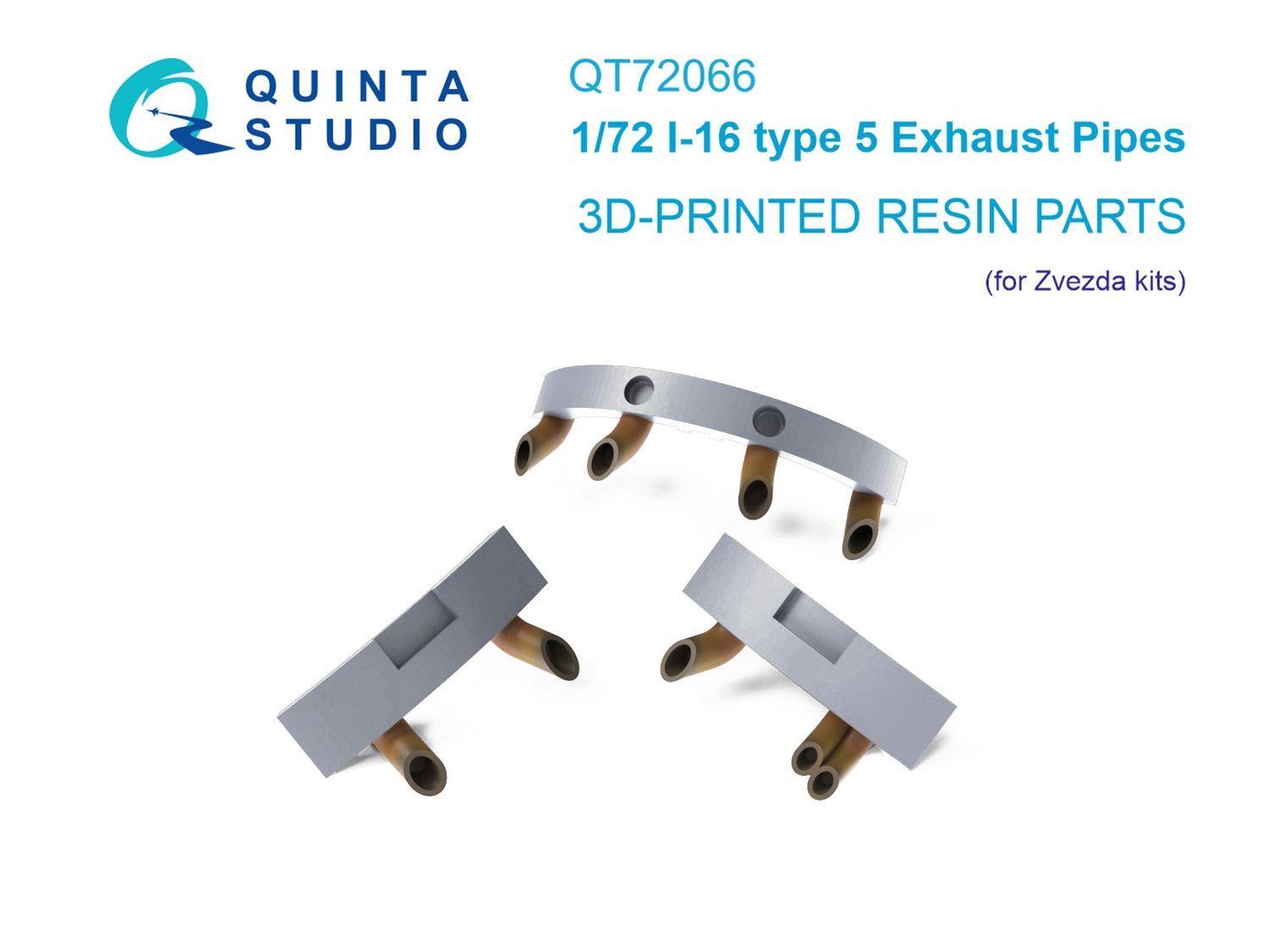 QT72066 - I-16 type 5, Exhaust pipes  (Zvezda) - 1:72