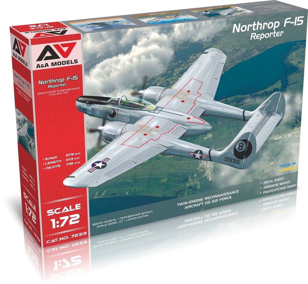 7233 - Northrop F-15 Reporter - Twin Engine Reconnaissance Aircraft US Air Force - 1:72