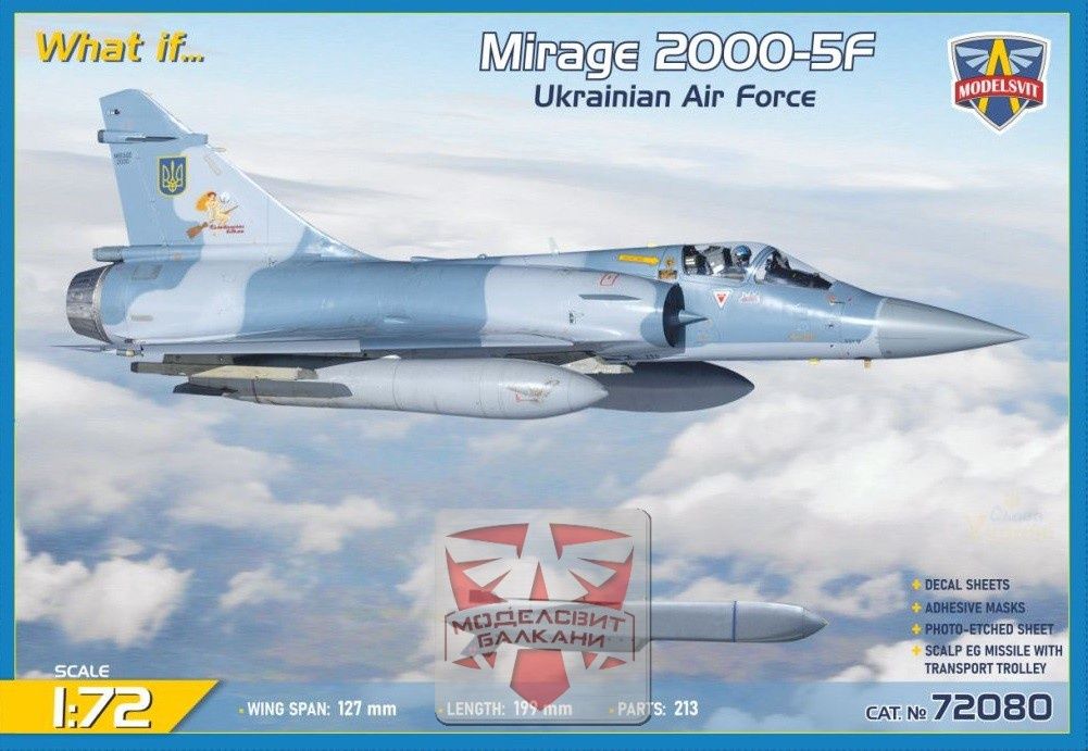 72080 - Mirage 2000-5F Ukrainian Air Force - Scalp EG Missile With Transport Trolley - 1:72