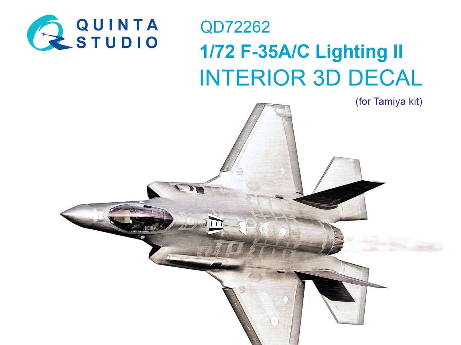 QD72262 - F-35A/F-35С Lightning II 3D-Printed &amp; coloured Interior on decal paper (Tamiya) - 1:72