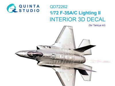 QD72262 - F-35A/F-35С Lightning II 3D-Printed &amp; coloured Interior on decal paper (Tamiya) - 1:72
