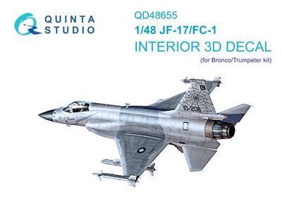 QD48655 - PAC/CAC JF-17/FC-1 3D-Printed &amp; coloured Interior on decal paper (Bronco/Trumpeter) - 1:48