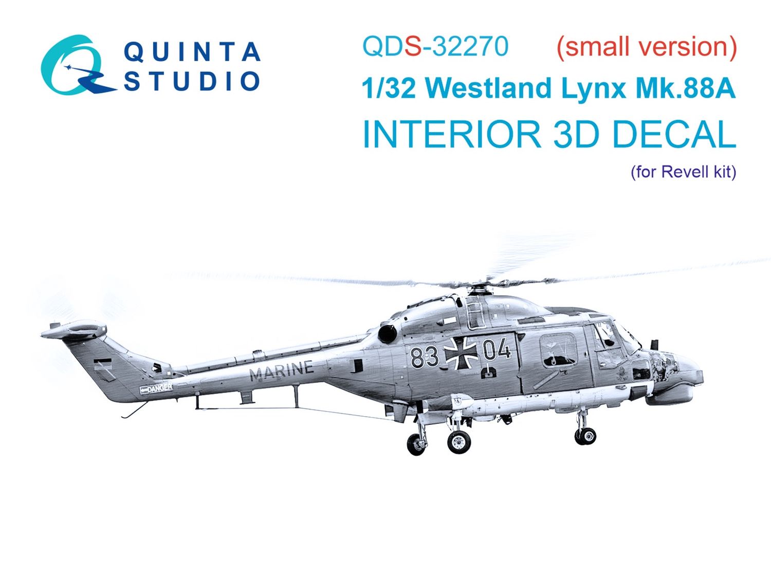 QDS-32270 - Lynx Mk88a 3D-Printed &amp; coloured Interior on decal paper (Revell) - Small version - 1:32