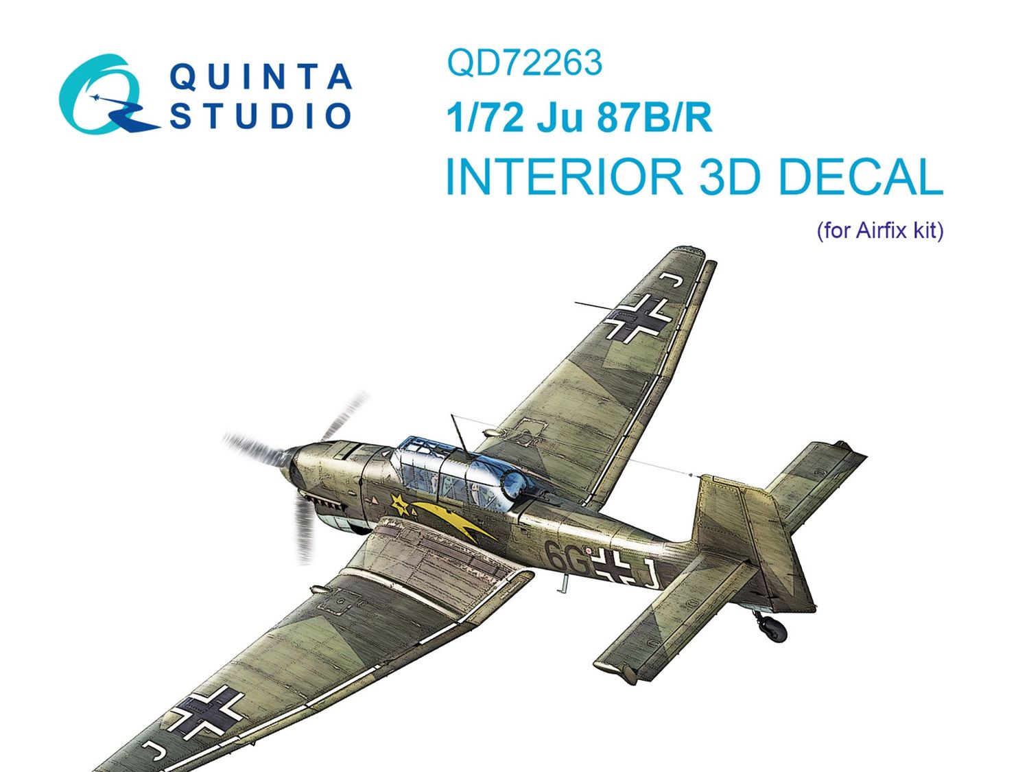 QD72263 - Ju 87B/Ju 87R 3D-Printed &amp; coloured Interior on decal paper (Airfix) - 1:72