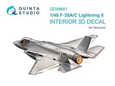 QD48661 - F-35A/F-35C Lightning II 3D-Printed &amp; coloured Interior on decal paper (Tamiya) - 1:48