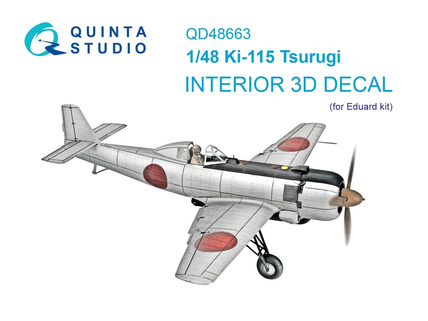 QD48663 - Ki-115 Tsurugi 3D-Printed &amp; coloured Interior on decal paper (Eduard) - 1:48