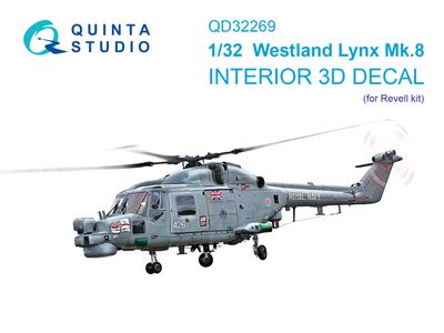 QD32269 - Lynx Mk8 3D-Printed &amp; coloured Interior on decal paper (Revell) - 1:32