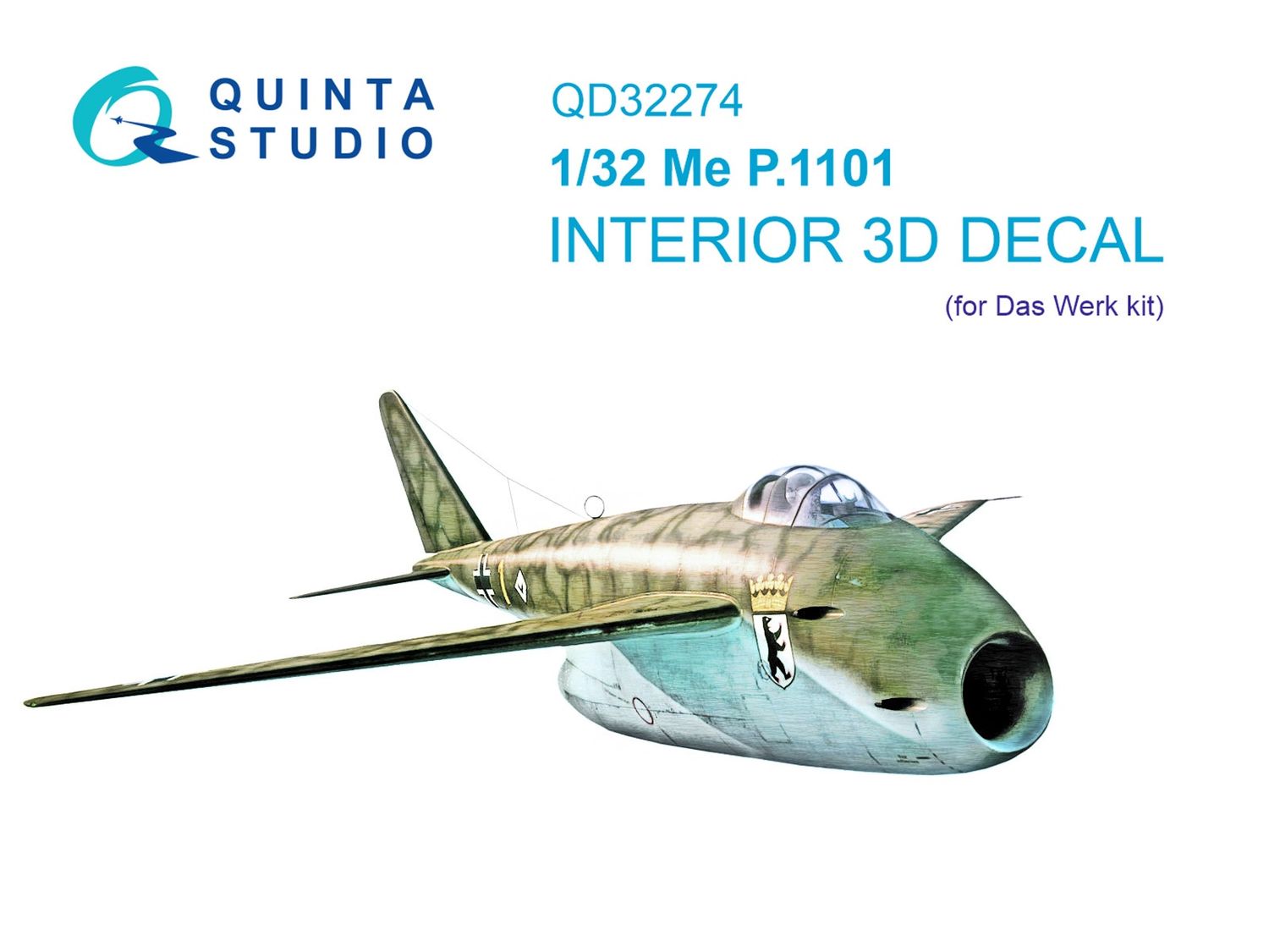 QD32274 - Me P.1101 3D-Printed &amp; coloured Interior on decal paper (Das Werk) - 1:32