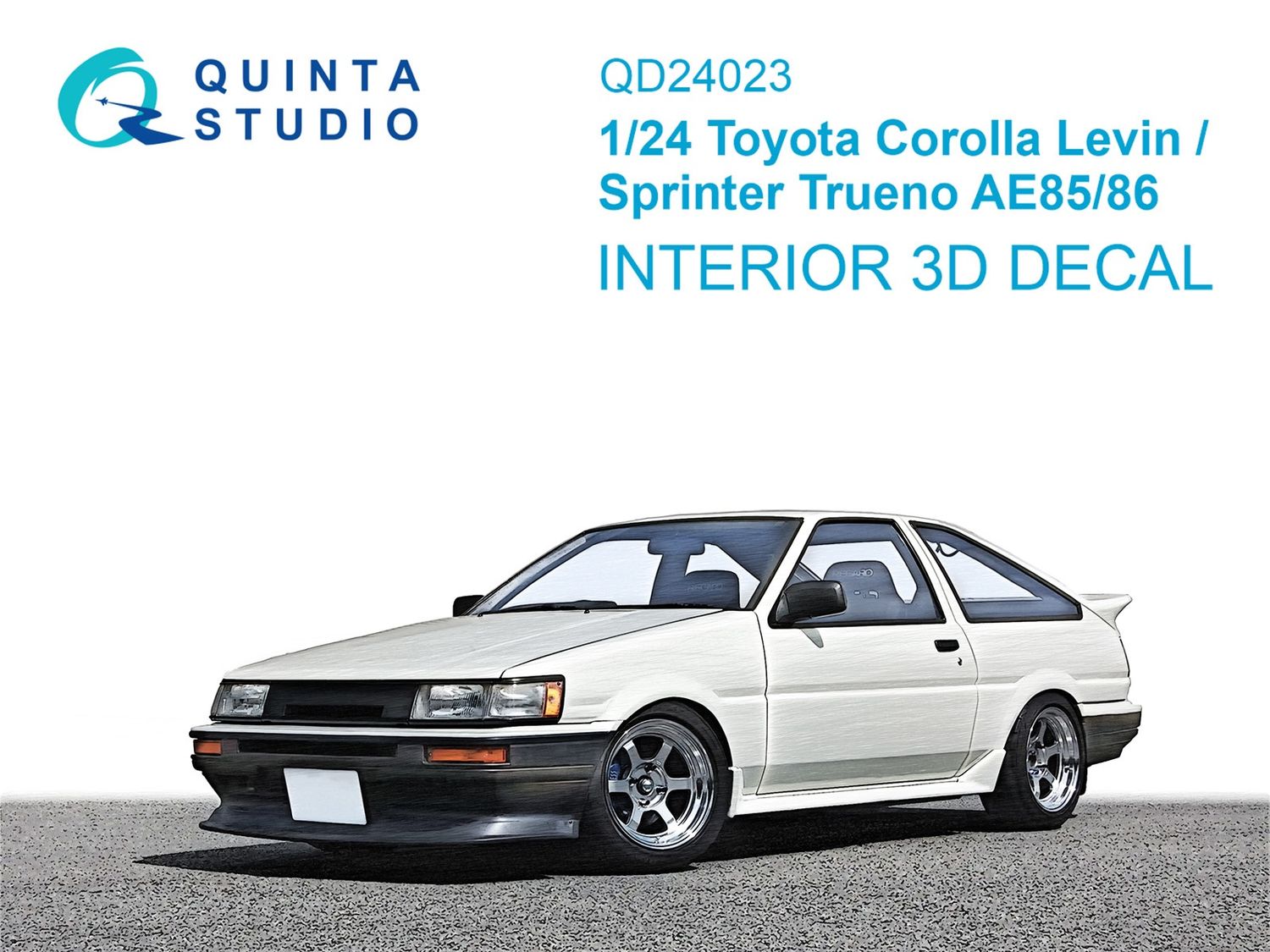 QD24023 - Toyota Corolla Levin AE85/86 3D-Printed &amp; coloured Interior on decal paper (Aoshima) - 1:24