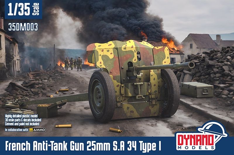 35DM003 - French Anti-Tank Gun 25mm S.A 34 Type I Standard Version - 1:35