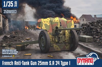 35DM003 - French Anti-Tank Gun 25mm S.A 34 Type I Standard Version - 1:35
