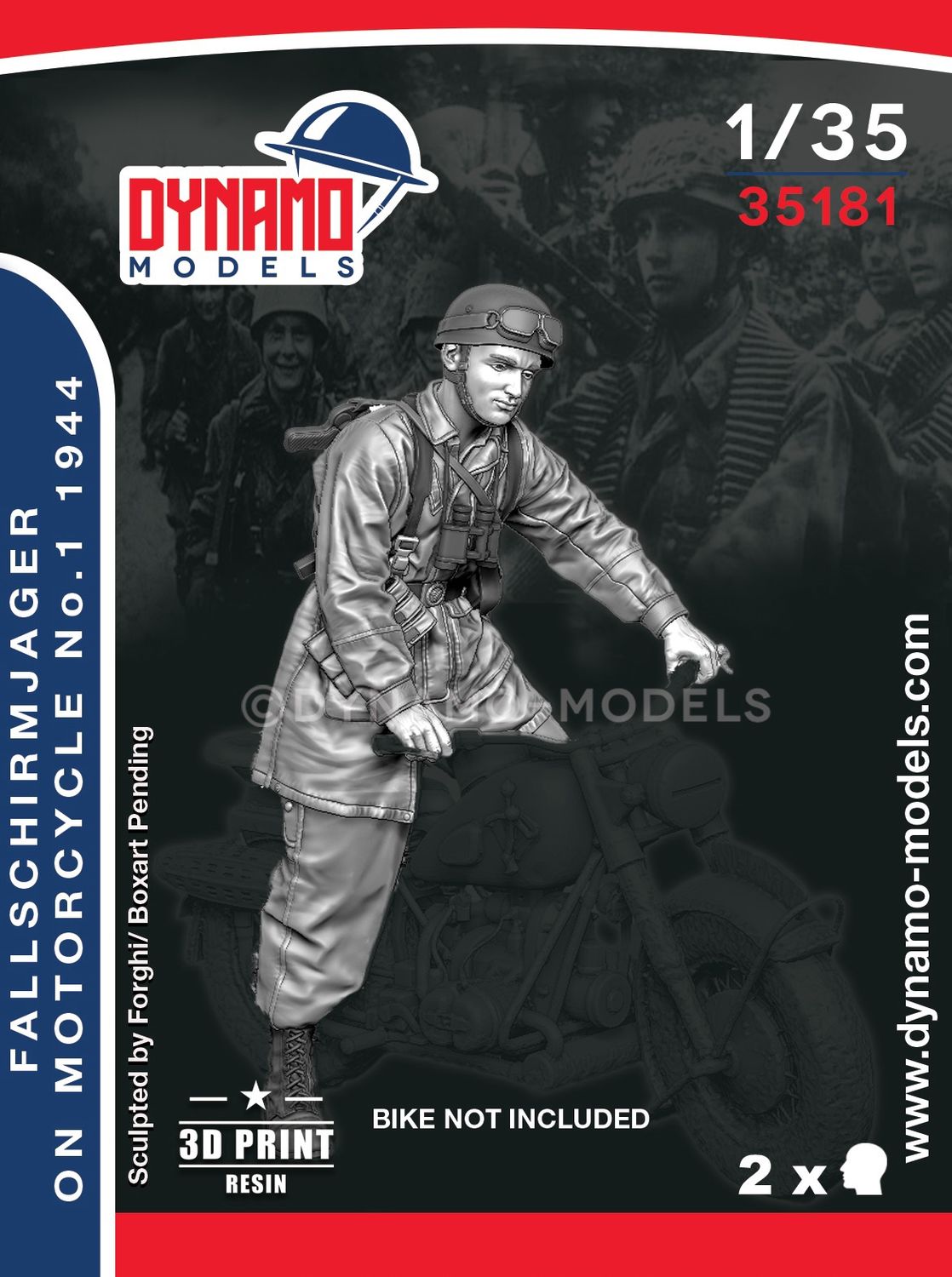 35181 - Fallschirmjager on Motorcycle No.1 - Normandy 1944 - 1:35