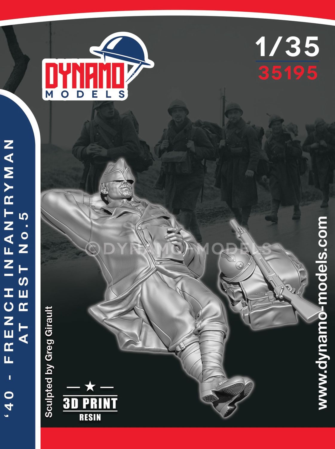 35195 - '40 - French Infantryman at Rest No.5 - 1:35