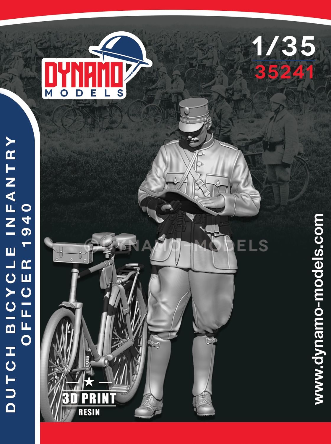35241 - Dutch Army Bicycle Officer 1940 With Bicycle - 1:35