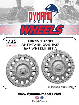 W35010 - Wheels Type RAF Version A for French 47mm Anti Tank Gun  - 1:35