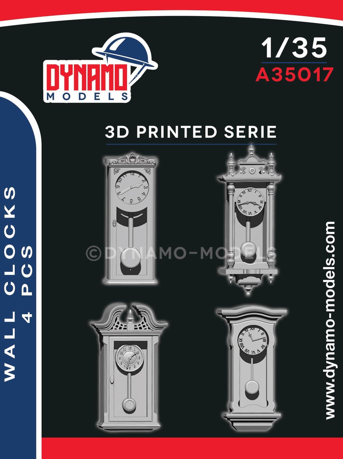 A35017 - Wall Clocks (4pcs) - 1:35