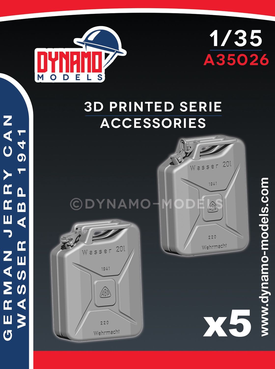 A35026 - German Jerry Can Wasser ‘’ABP’’ 1941 (5x open cap/5x closed cap) - 1:35