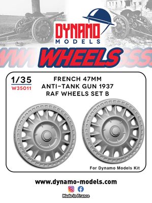 W35011 - Wheels Type RAF Version B for French 47mm Anti Tank Gun  - 1:35